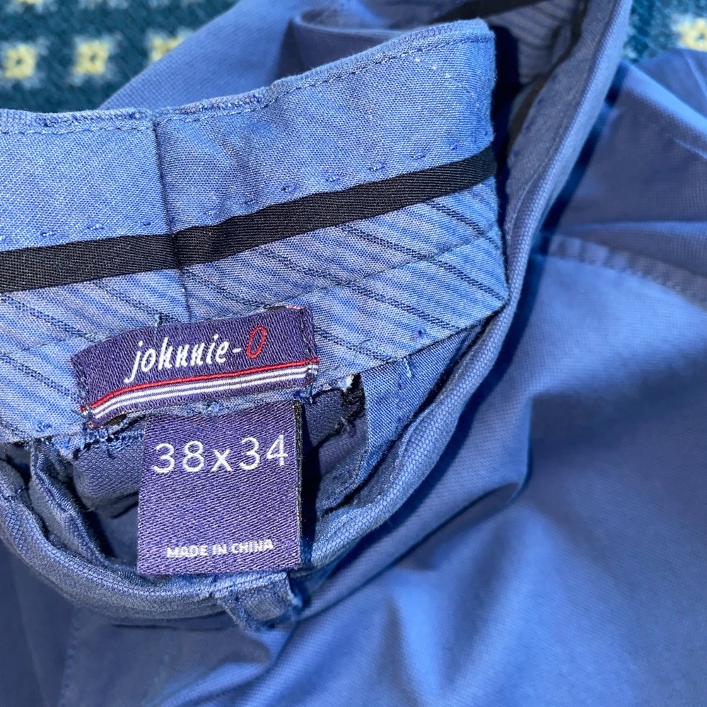 JOHNNIE-O West Coast Prep Blue Twill Stretch Cotton Pants